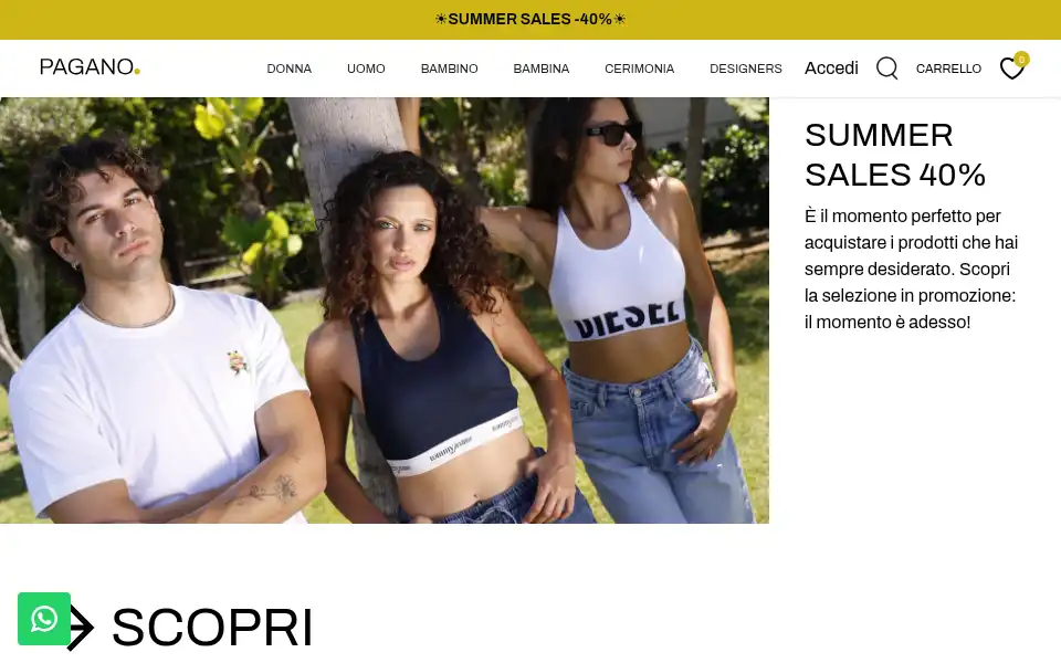Screenshot of paganostore.com