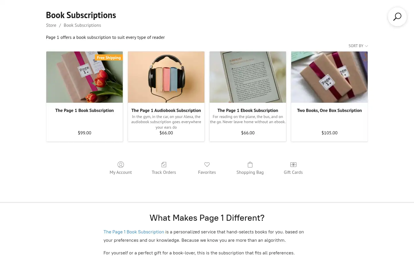 Screenshot of page1books.com