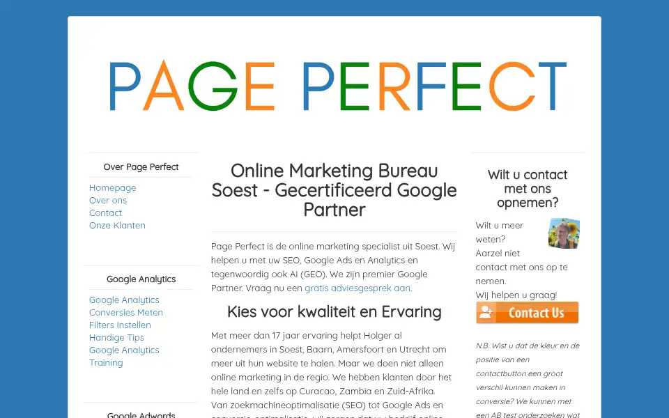 Screenshot of pageperfect.nl
