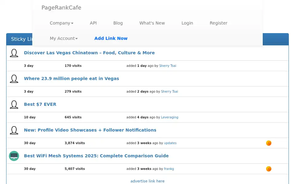 Screenshot of pagerankcafe.com