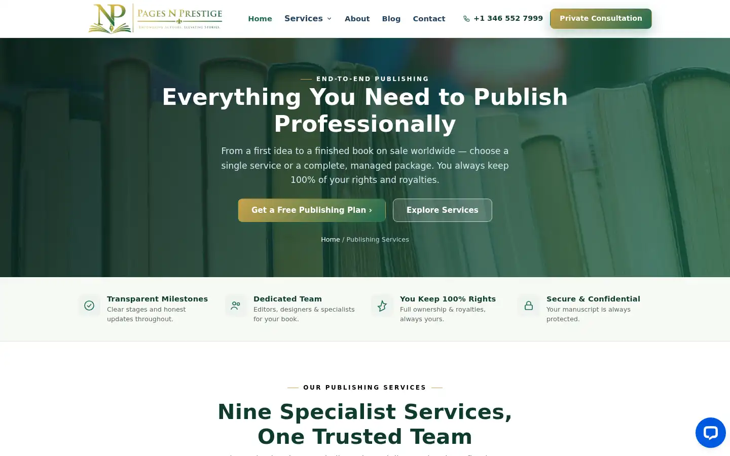 Screenshot of pagesnprestige.com