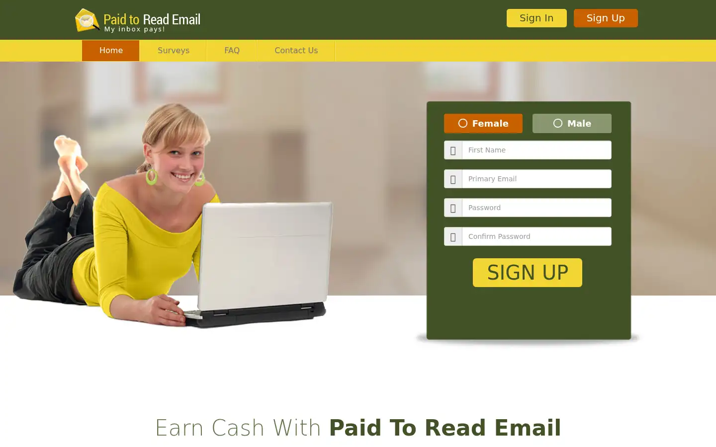 Screenshot of paid-to-read-email.com