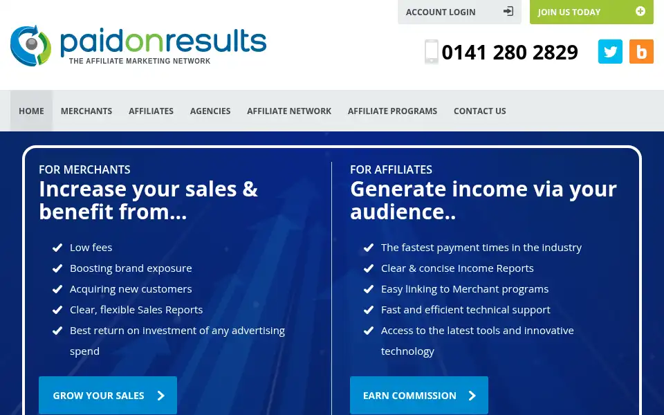 Screenshot of paidonresults.com