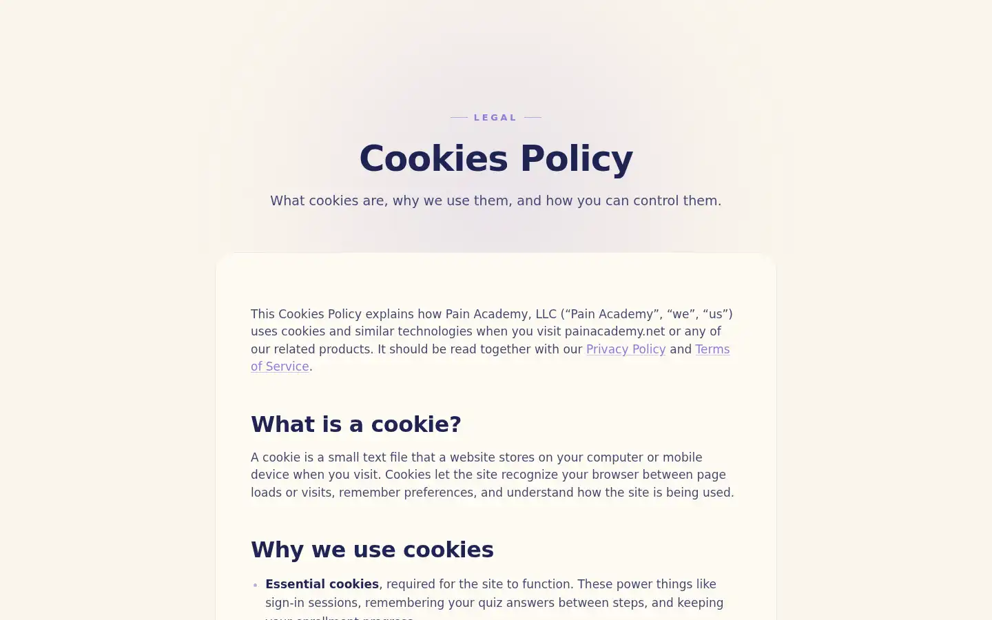 Screenshot of painacademy.net