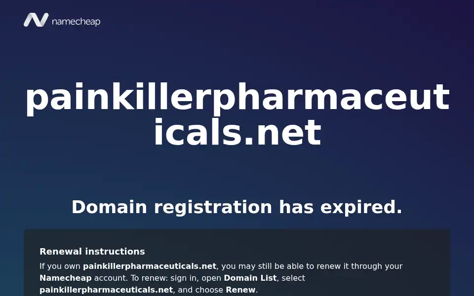 Screenshot of painkillerpharmaceuticals.net