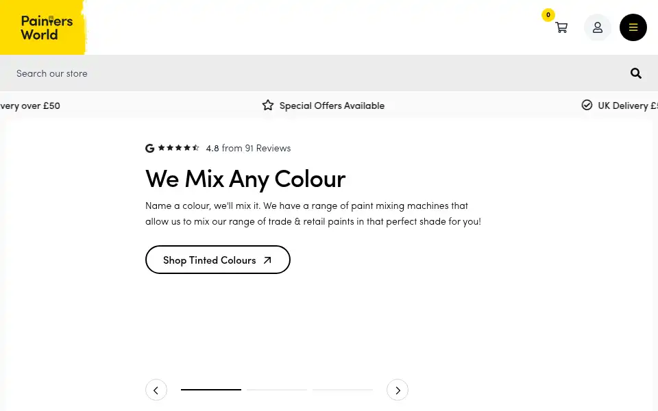 Screenshot of paintersworld.co.uk