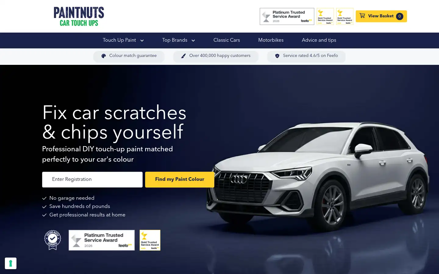 Screenshot of paintnuts.co.uk