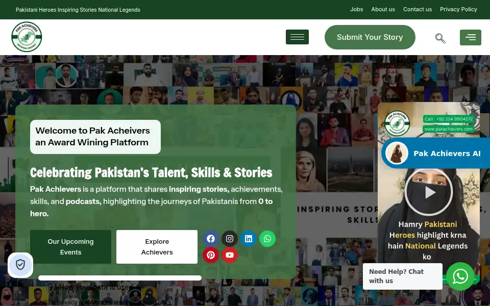 Screenshot of pakachievers.com