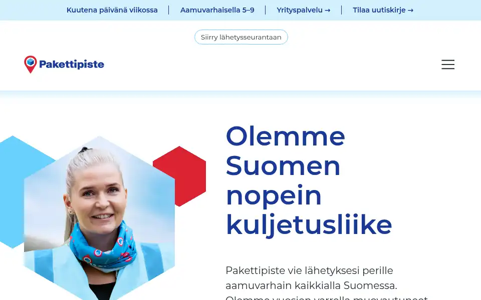 Screenshot of pakettipiste.fi