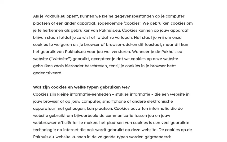 Screenshot of pakhuis.eu
