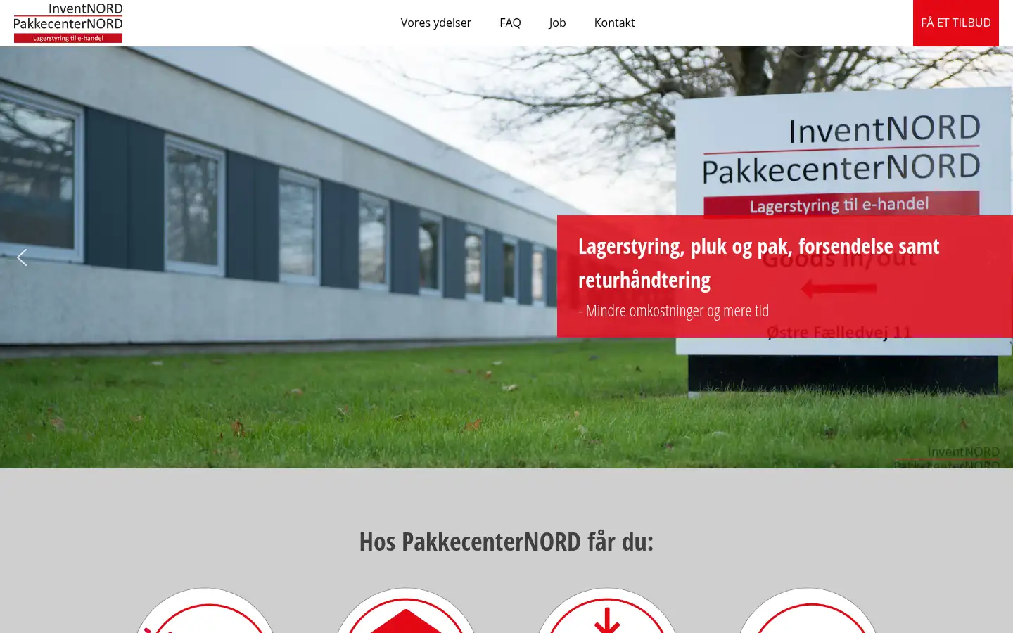 Screenshot of pakkecenternord.dk