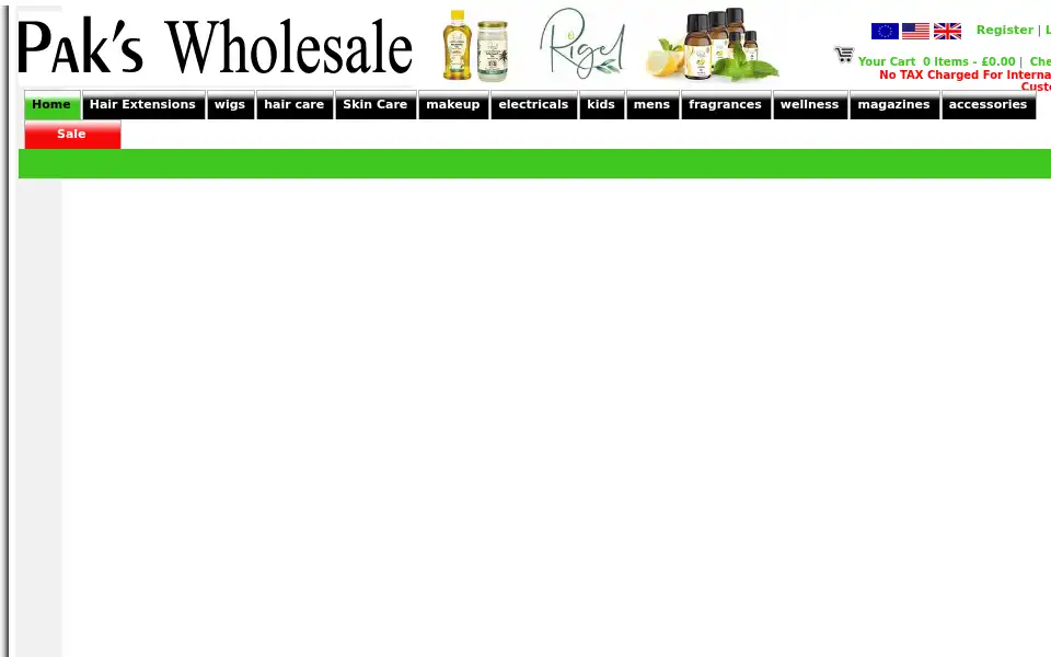 Screenshot of pakswholesale.com