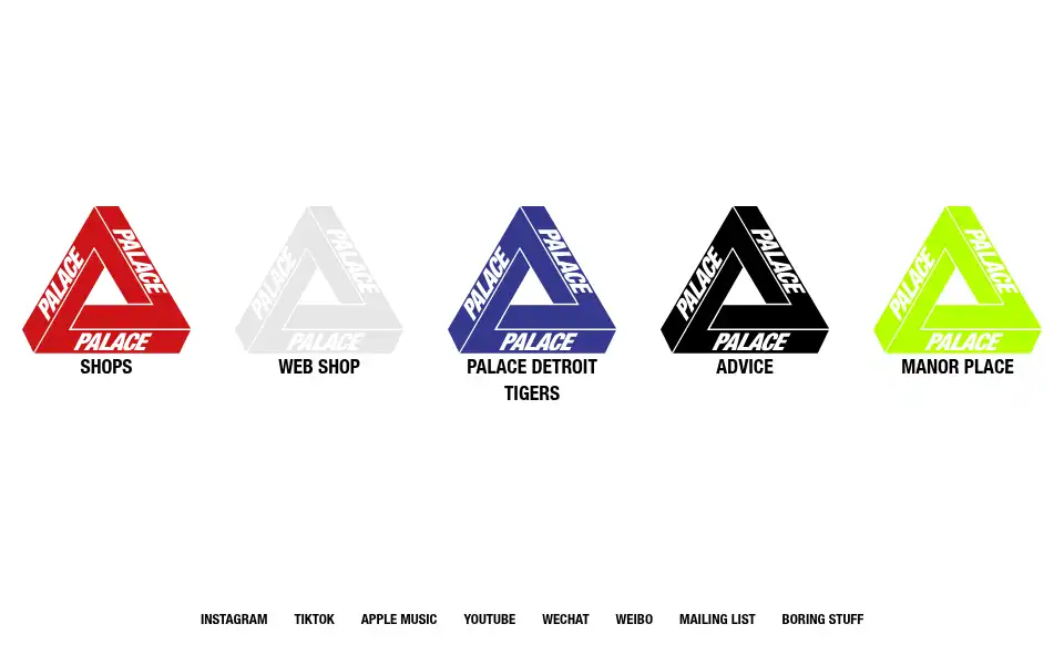 Screenshot of palaceskateboards.com