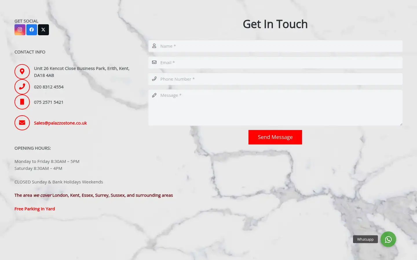 Screenshot of palazzostone.co.uk
