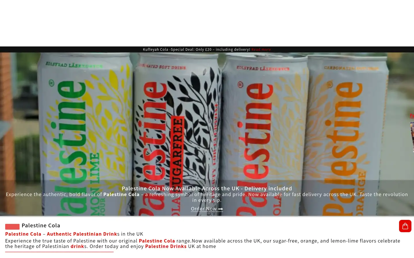 Screenshot of palestine-cola.co.uk