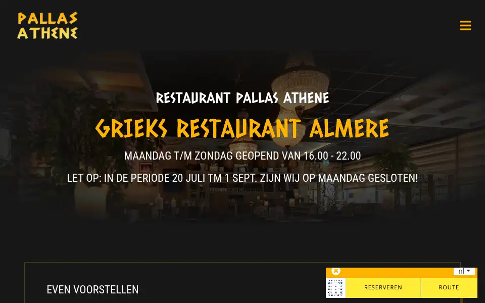 Screenshot of pallasathenealmere.nl