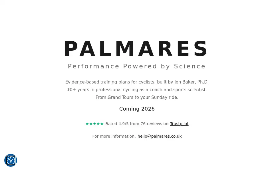 Screenshot of palmares.co.uk