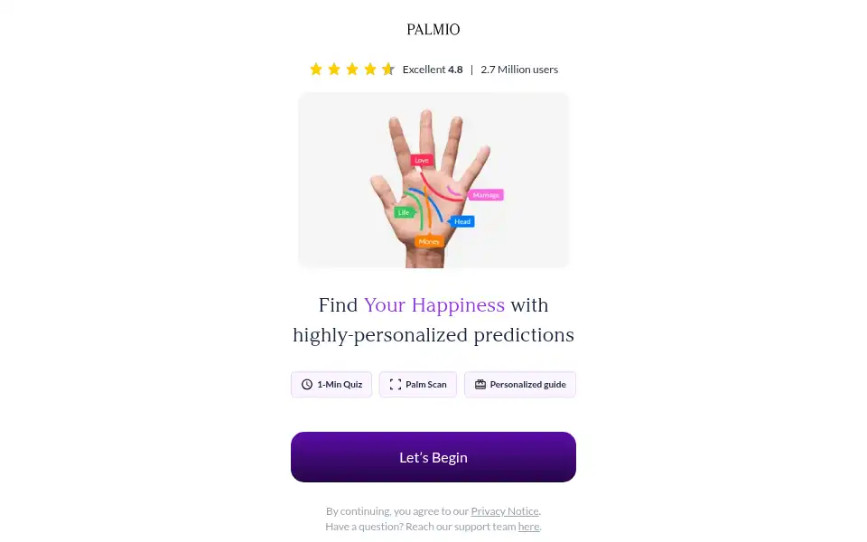 Screenshot of palmio.app
