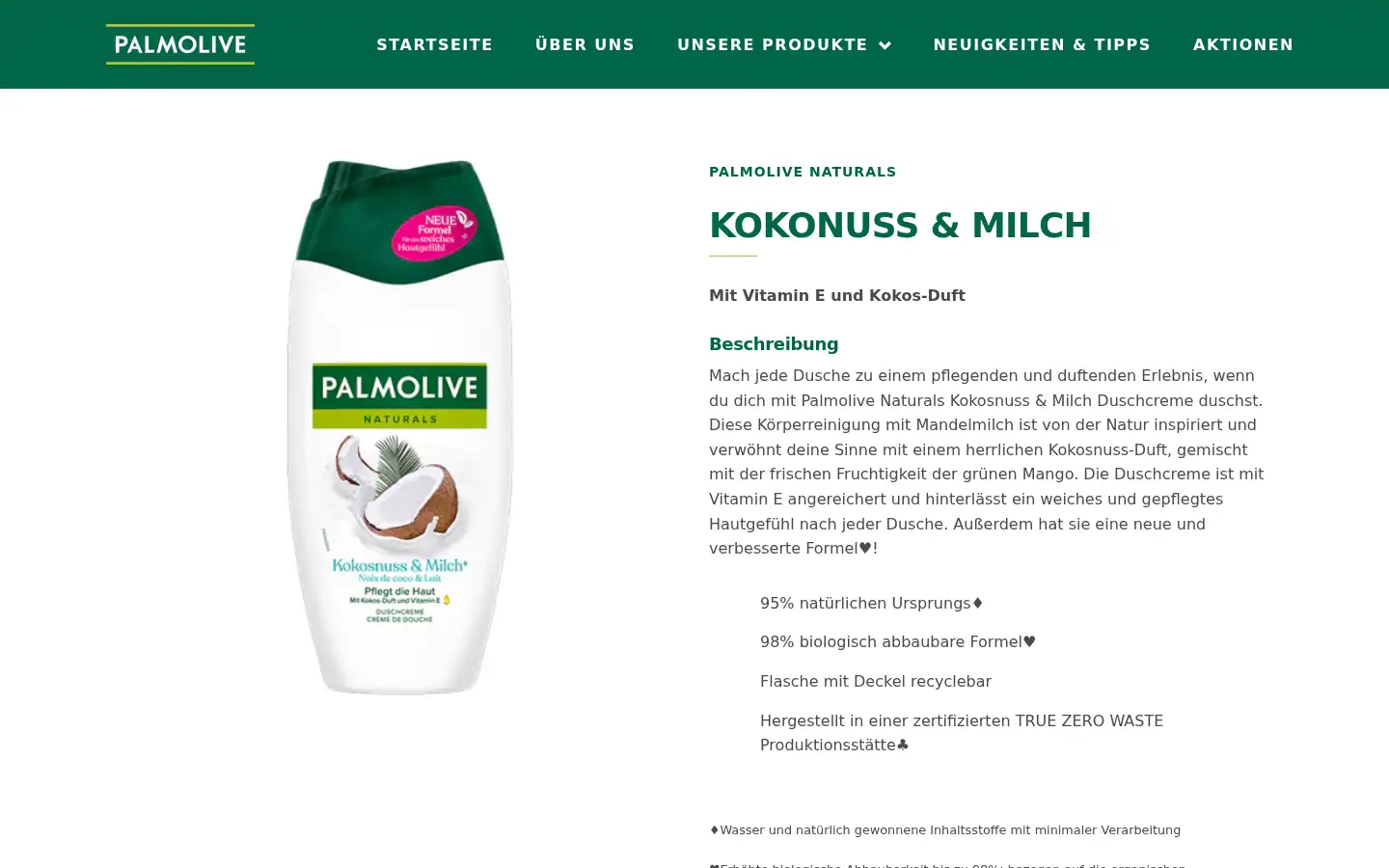 Screenshot of palmolive.de