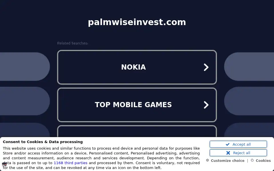 Screenshot of palmwiseinvest.com