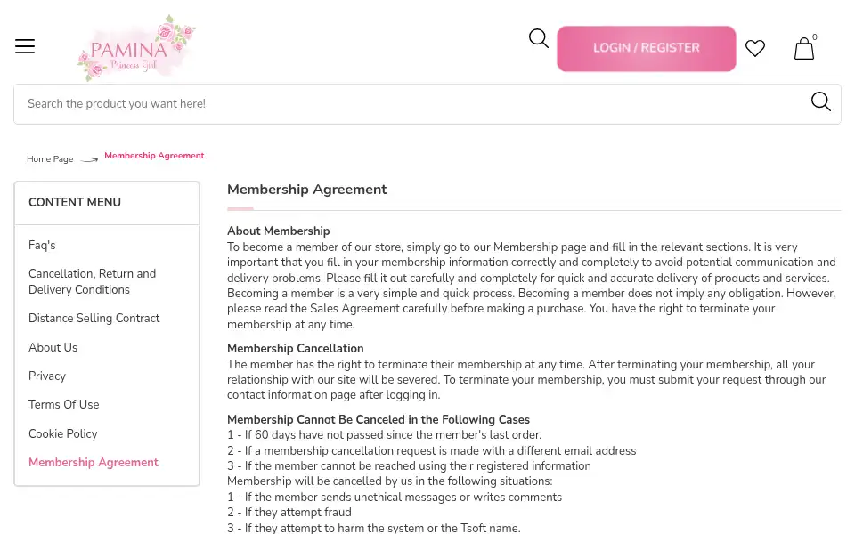 Screenshot of paminakids.com