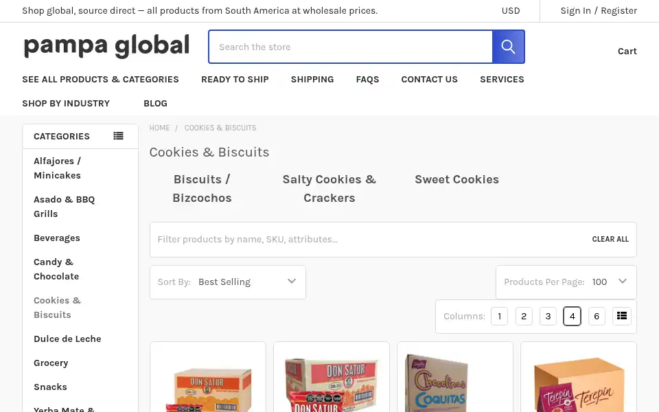 Screenshot of pampaglobal.com
