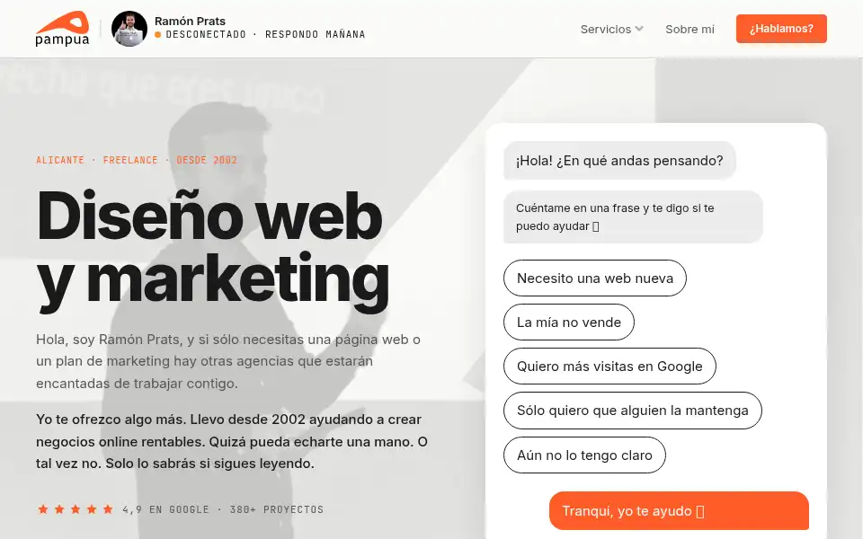 Screenshot of pampua.es