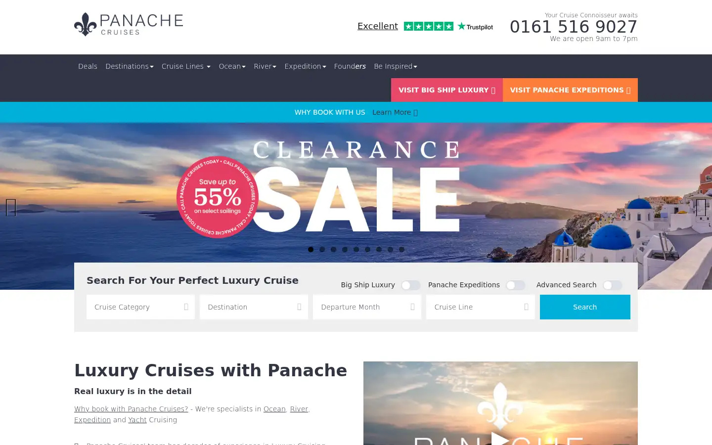 Screenshot of panachecruises.com