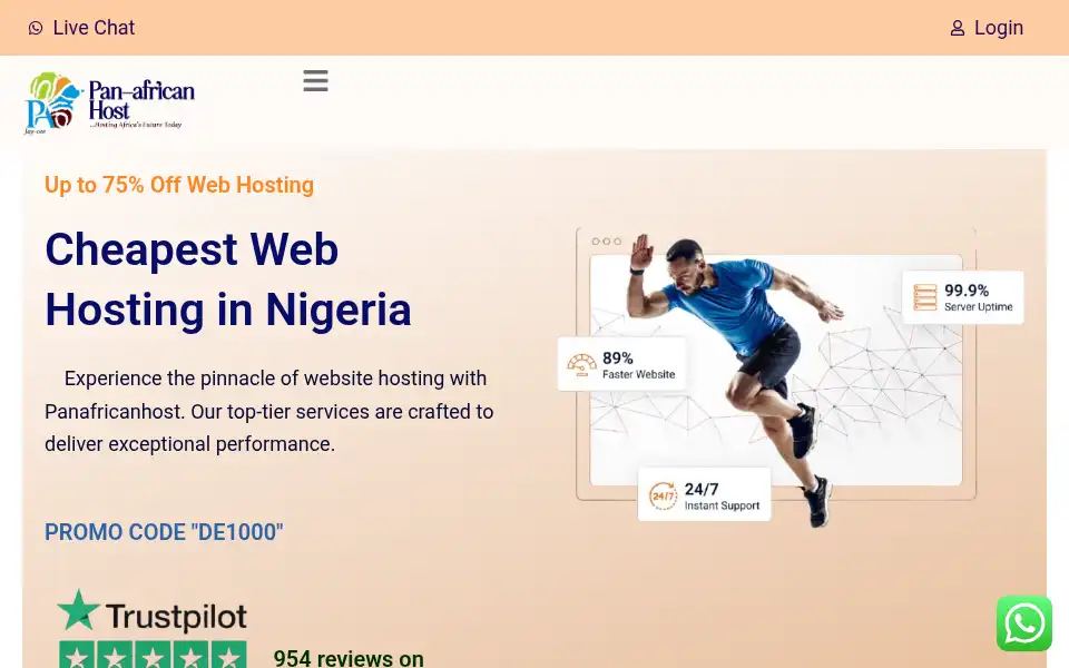 Screenshot of panafricanhost.com