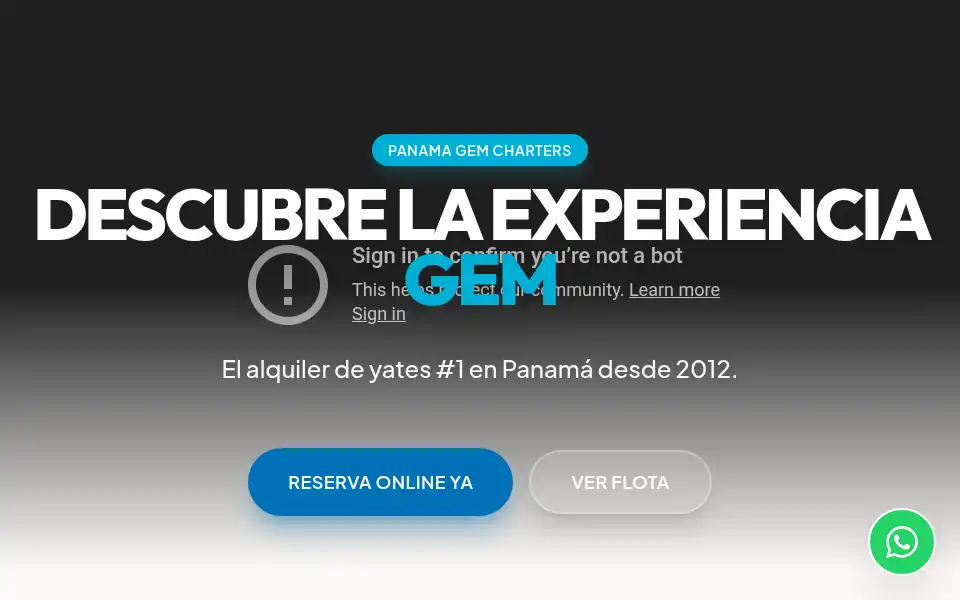 Screenshot of panamagemcharters.com