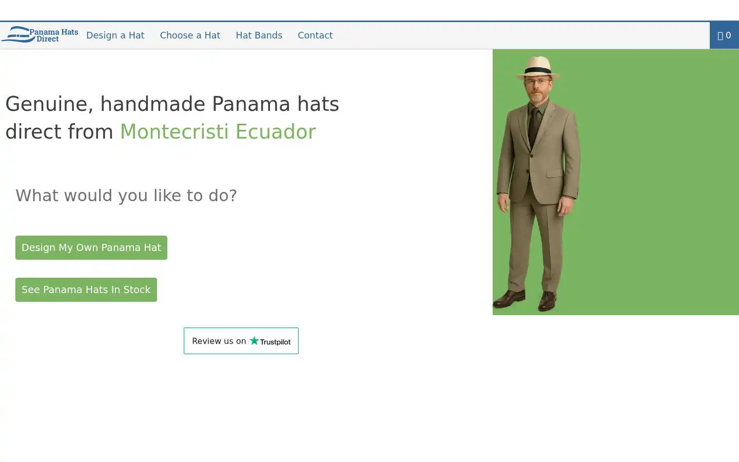Screenshot of panamahatsdirect.com
