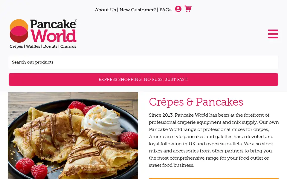 Screenshot of pancake-world.com