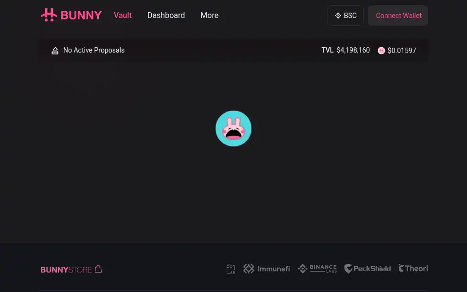 Screenshot of pancakebunny.finance