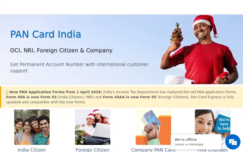 Screenshot of pancardexpress.com