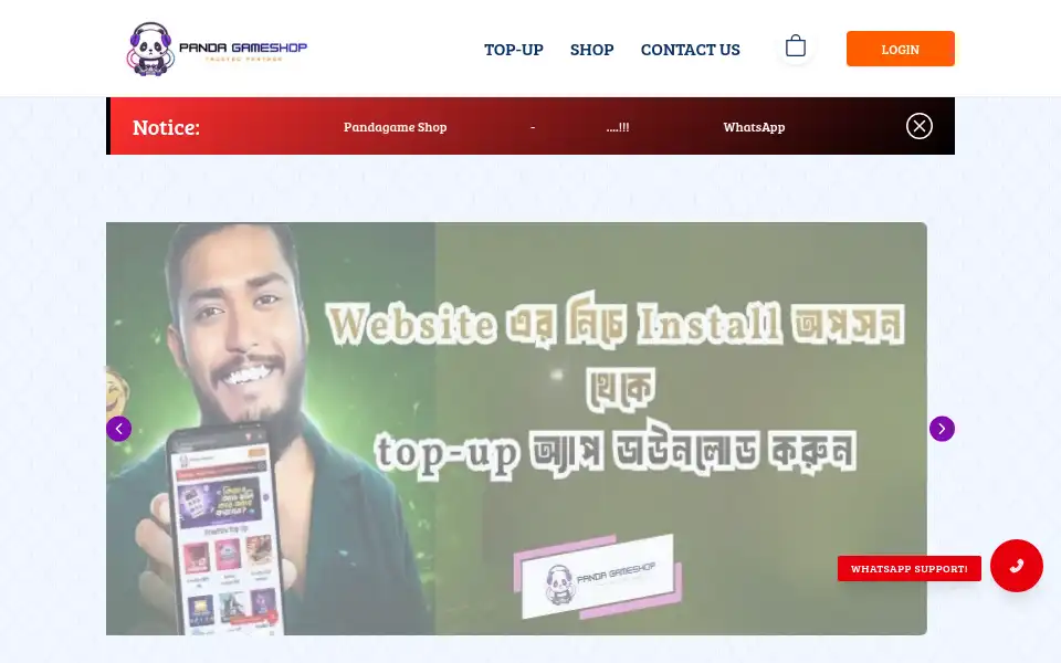 Screenshot of pandagameshop.com