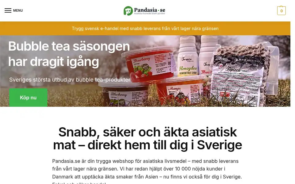 Screenshot of pandasia.se