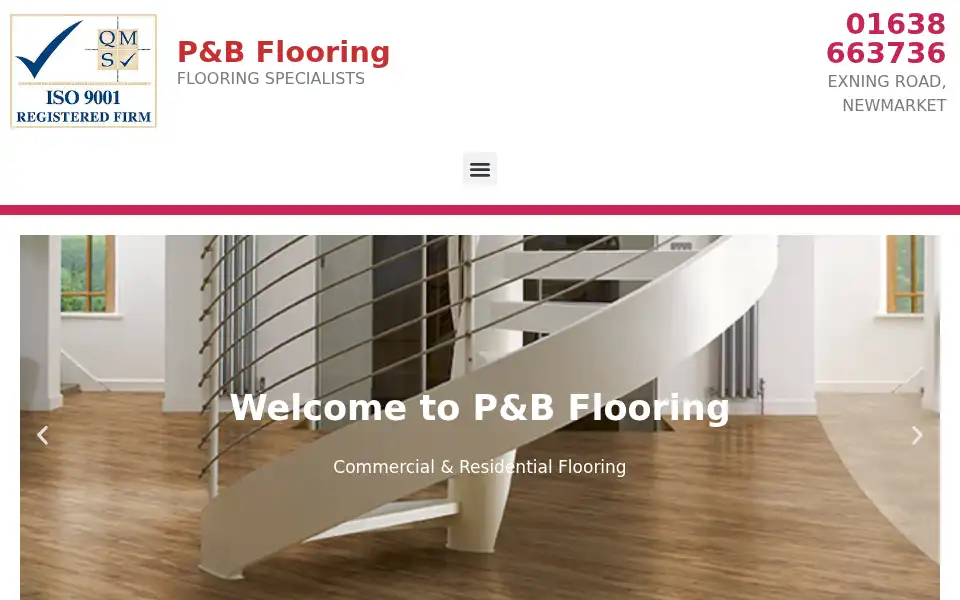 Screenshot of pandbflooring.co.uk