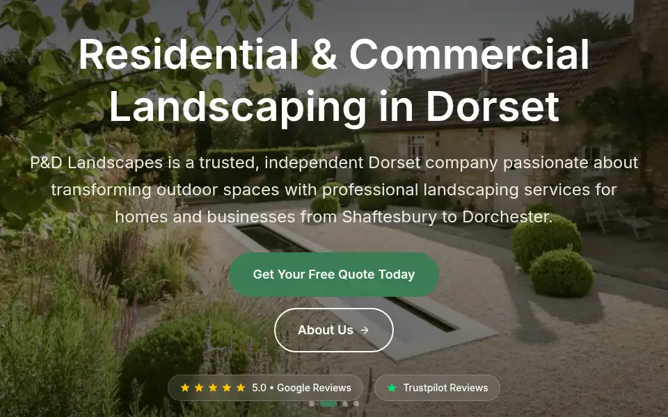Screenshot of panddlandscapes.co.uk