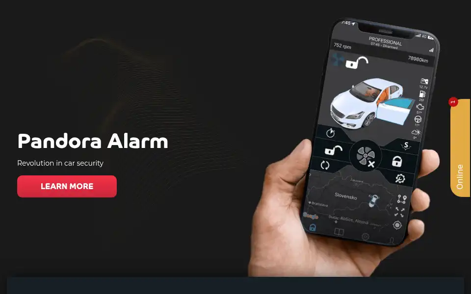 Screenshot of pandora-alarm.eu