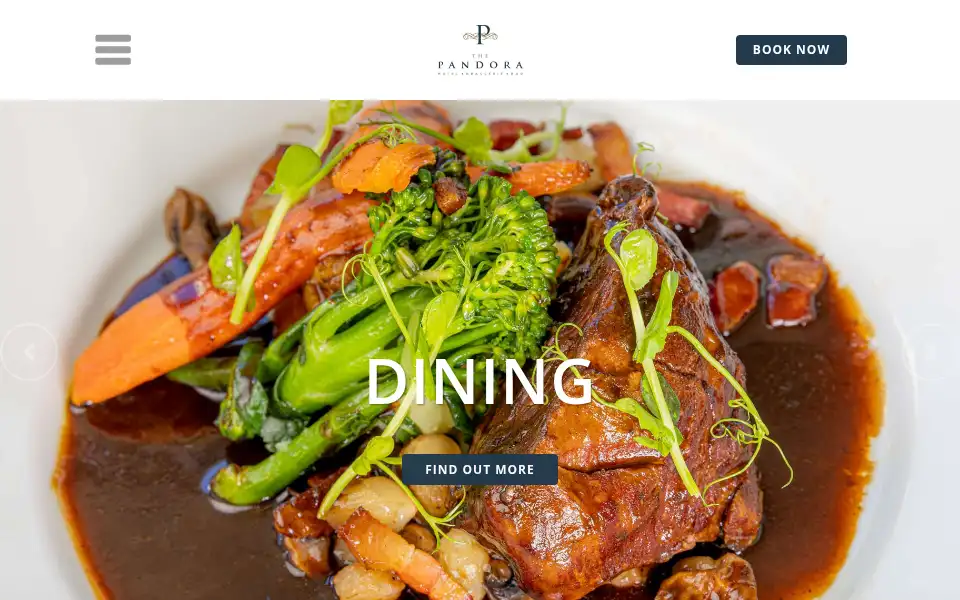Screenshot of pandorahotel.co.uk