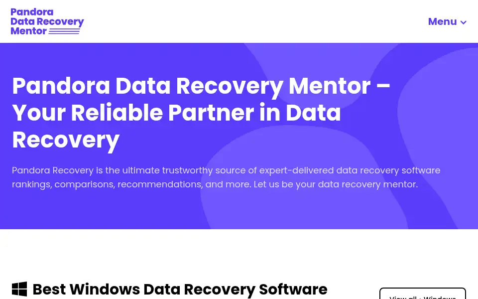Screenshot of pandorarecovery.com