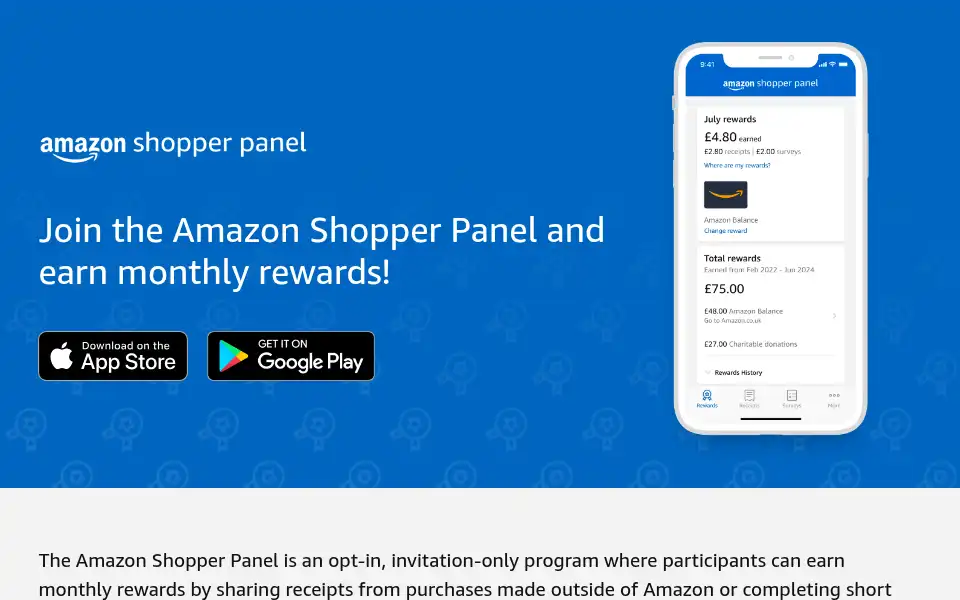 Screenshot of panel.amazon.co.uk