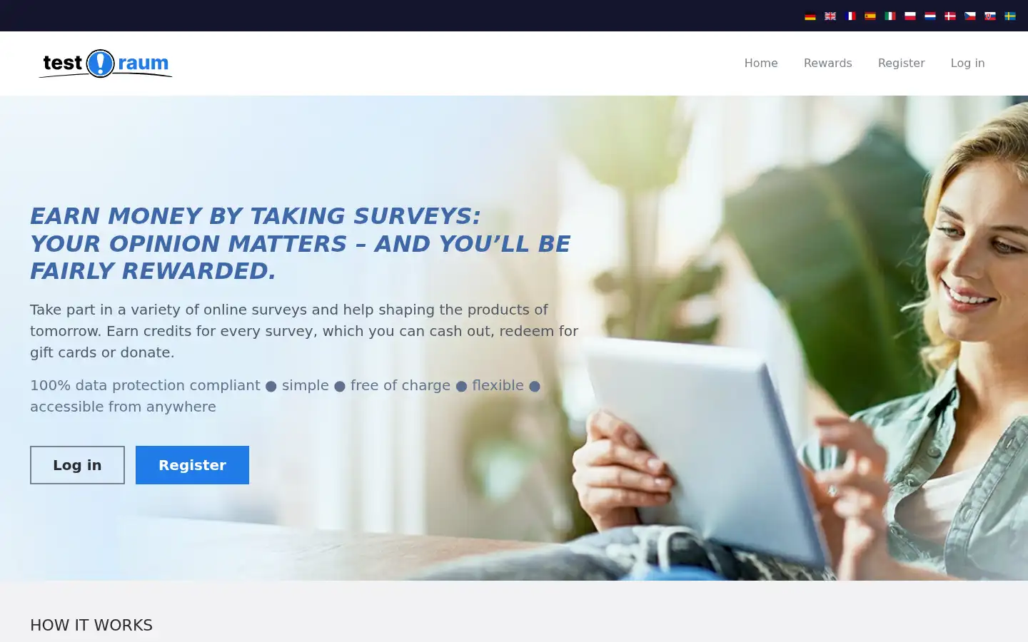 Screenshot of panel.testraum.de