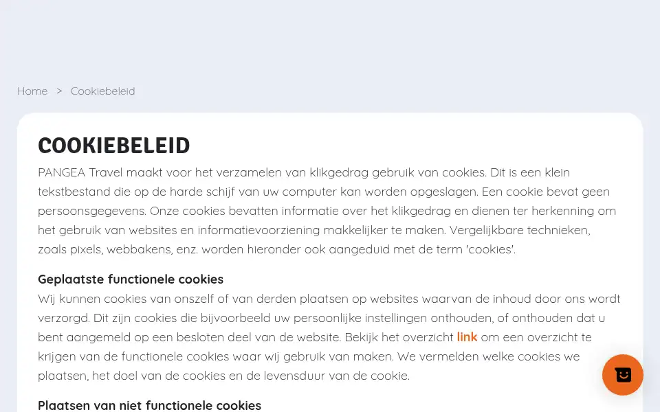 Screenshot of pangeatravel.nl