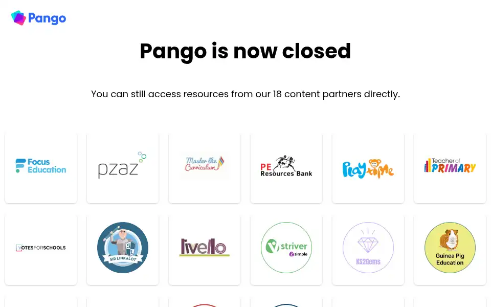 Screenshot of pango.education