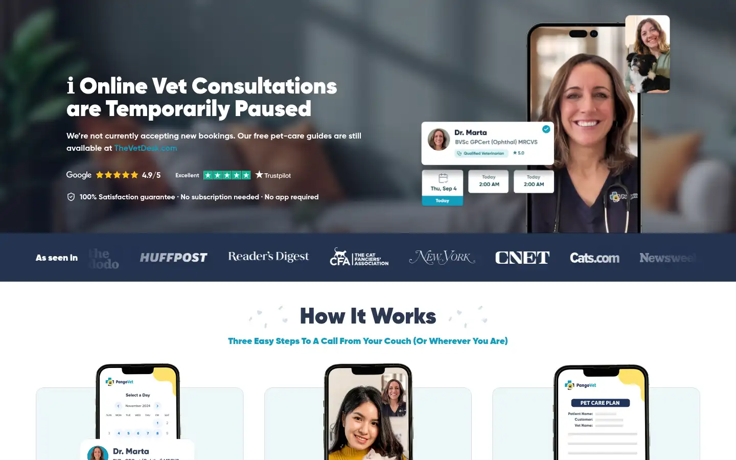 Screenshot of pangovet.com