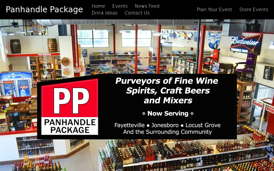 Screenshot of panhandlepackage.com