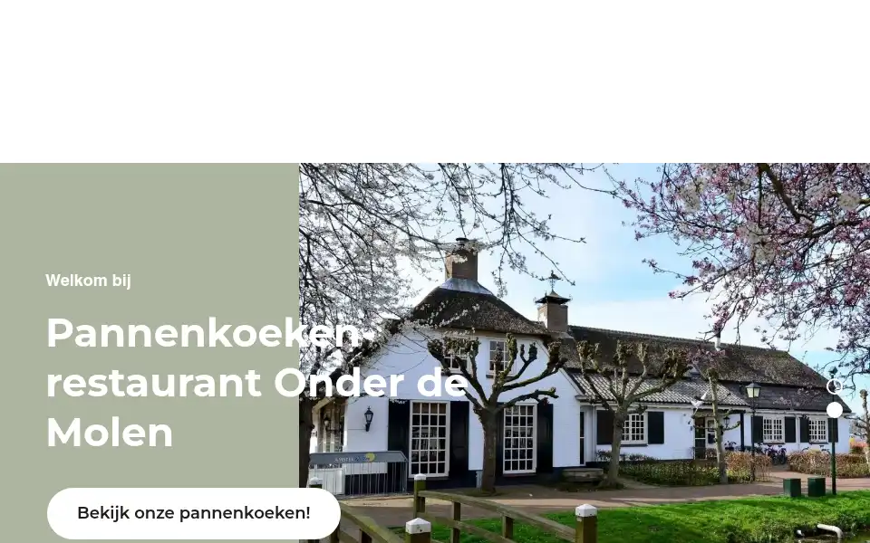 Screenshot of pannenkoekenrestaurantonderdemolen.nl