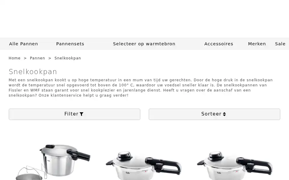 Screenshot of pannenwinkel.com