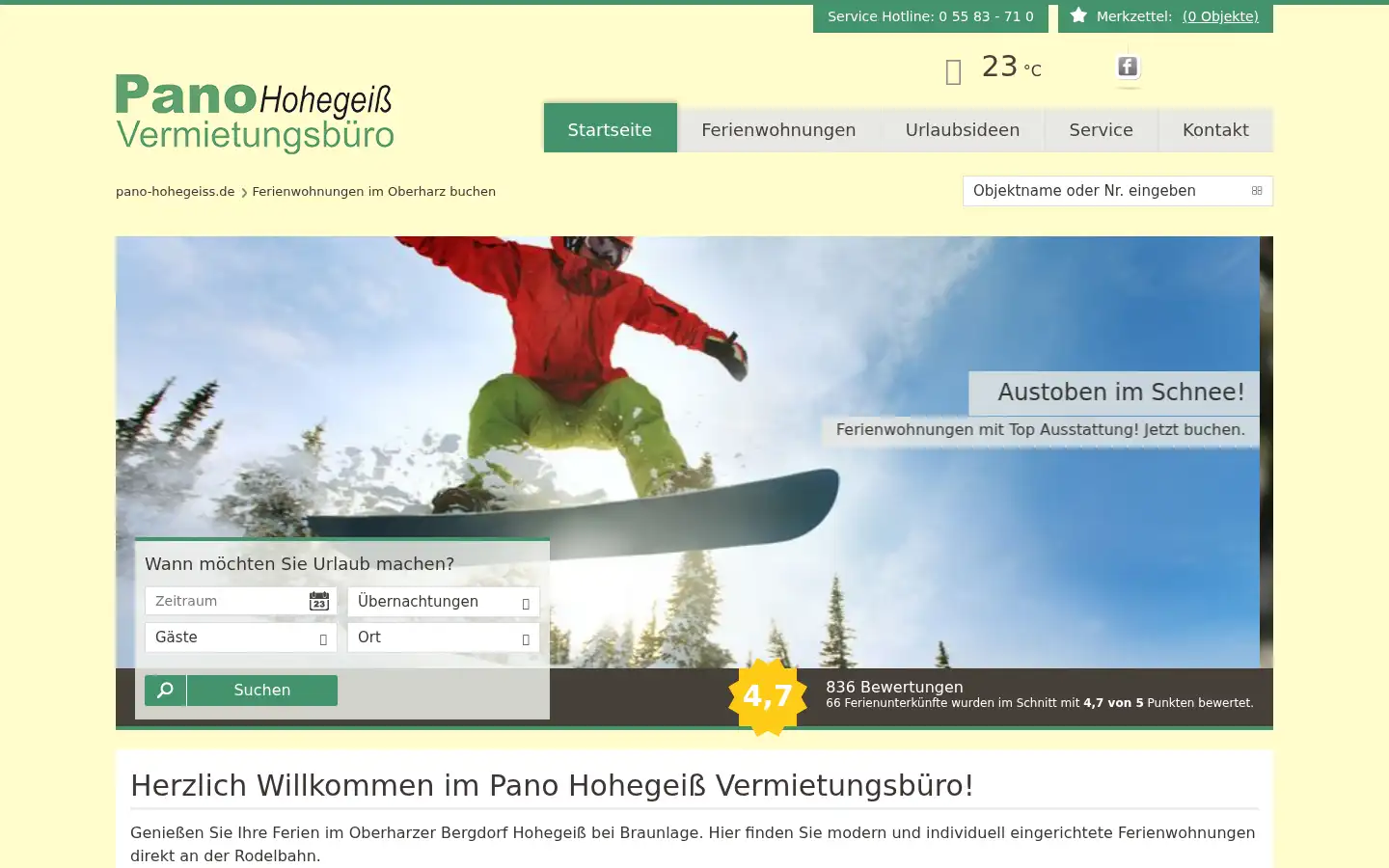 Screenshot of pano-hohegeiss.de